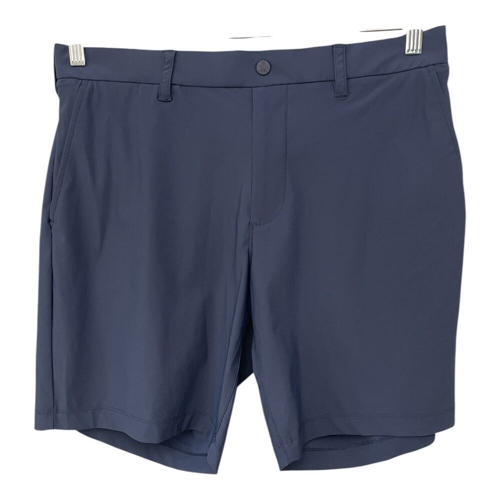 Penguin Mens Shorts Pull on Stretchy Outdoor Navy Blue Size Large 8" inseam